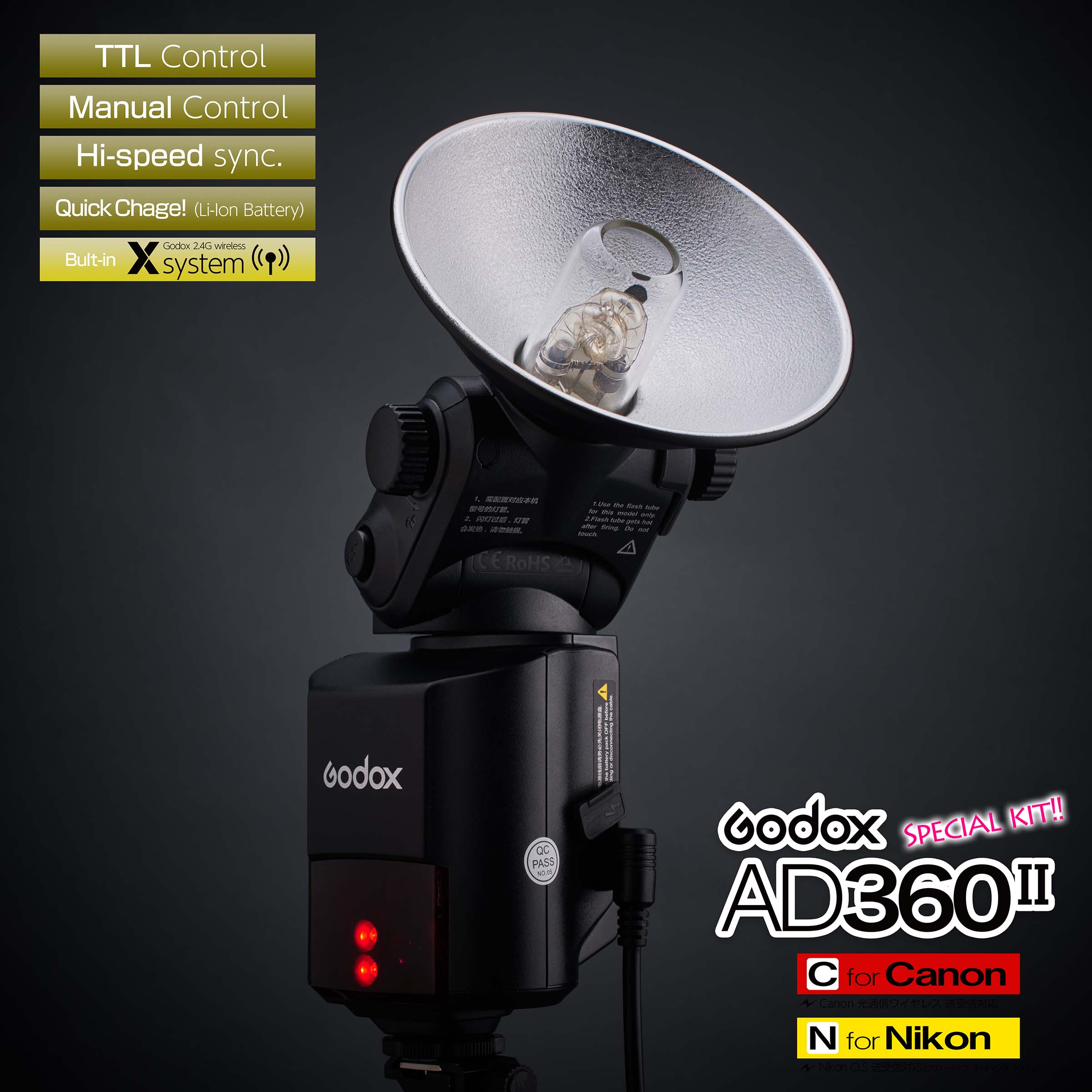 360Wsバッテリーストロボ 「Godox AD360 Ⅱ SPECIALキット」 for Canon